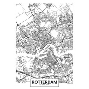 Fotobehang Plattegrond Rotterdam