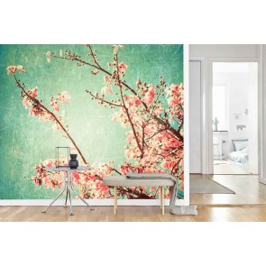 Vlies fotobehang Cherry blossom vintage
